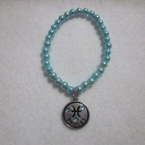Blue / Aquamarine PISCES Stretch Bracelet.